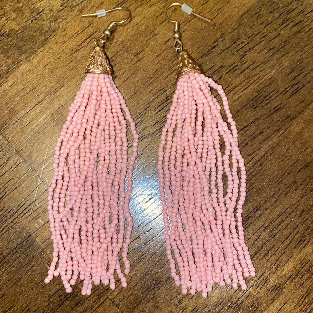 Beaded tassel earrings